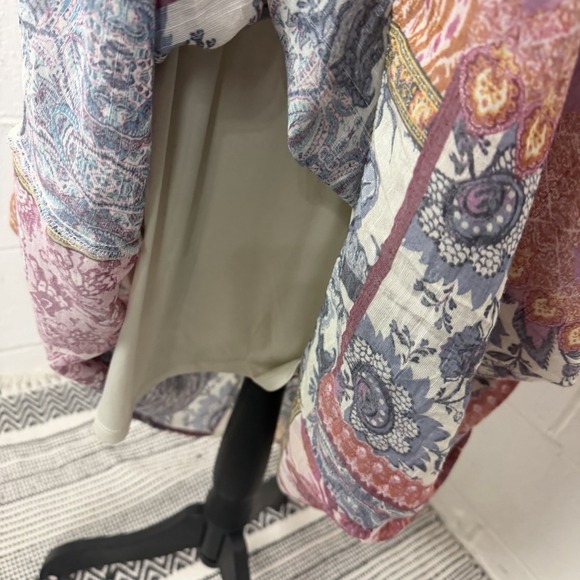 Lane Bryant Patchwork Midi Sundress Lined Pink Floral Boho Cottage Peasant SZ 18 - Picture 7 of 14